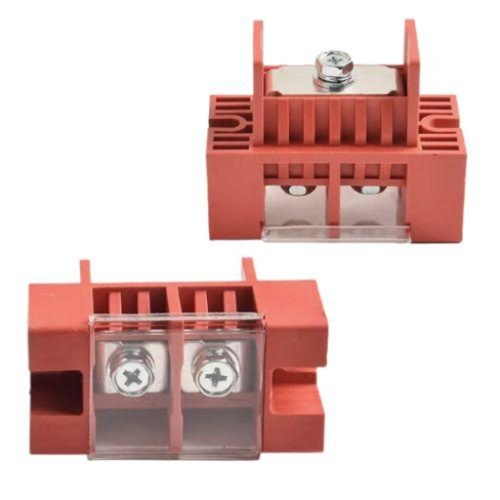 FENCE TERMINAL 100A 1IN-2OUT RED