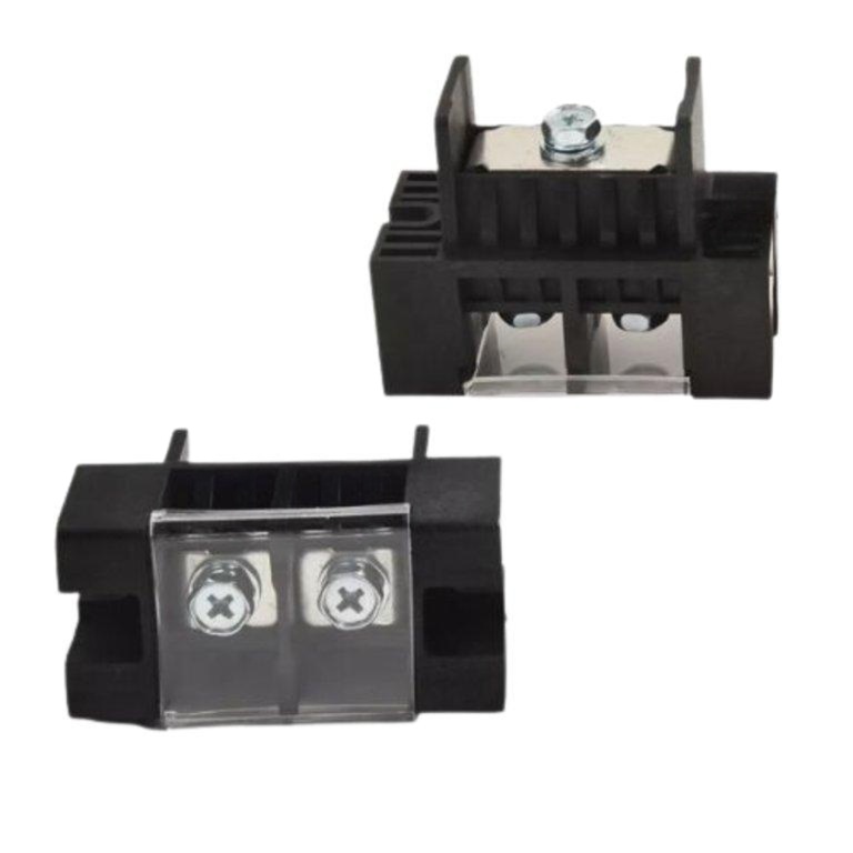 FENCE TERMINAL 100A 1IN-2OUT BLACK